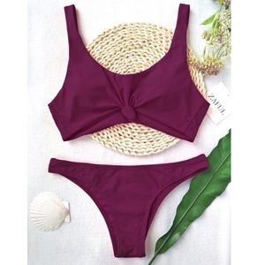 ✨3/$30✨Zaful Knotted Scoop Bikini
